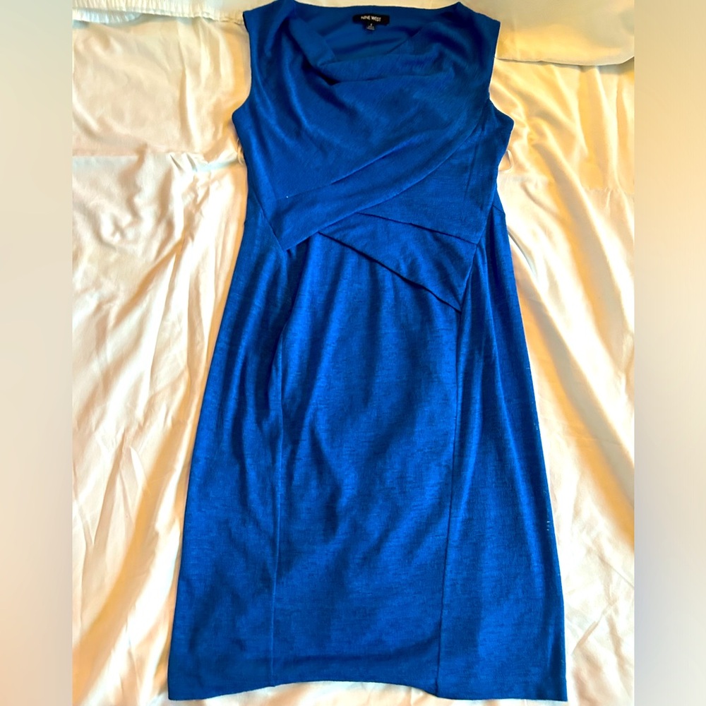 Classy blue wrap dress